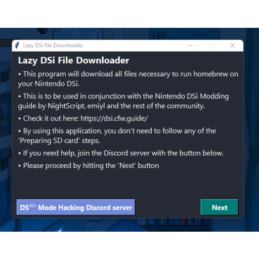 Screenshot of Lazy DSi File Downloader